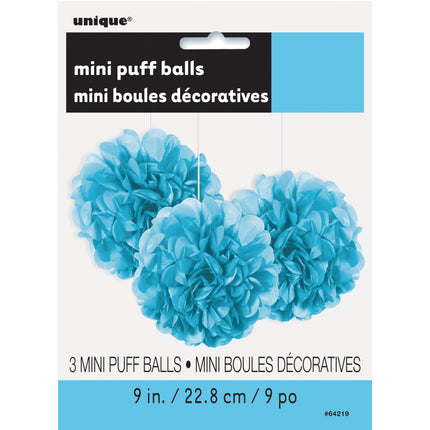 Pompon bleu clair 20cm 3pcs