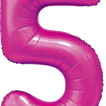 Ballon numéro Fuchsia 5 ans brillant 86cm