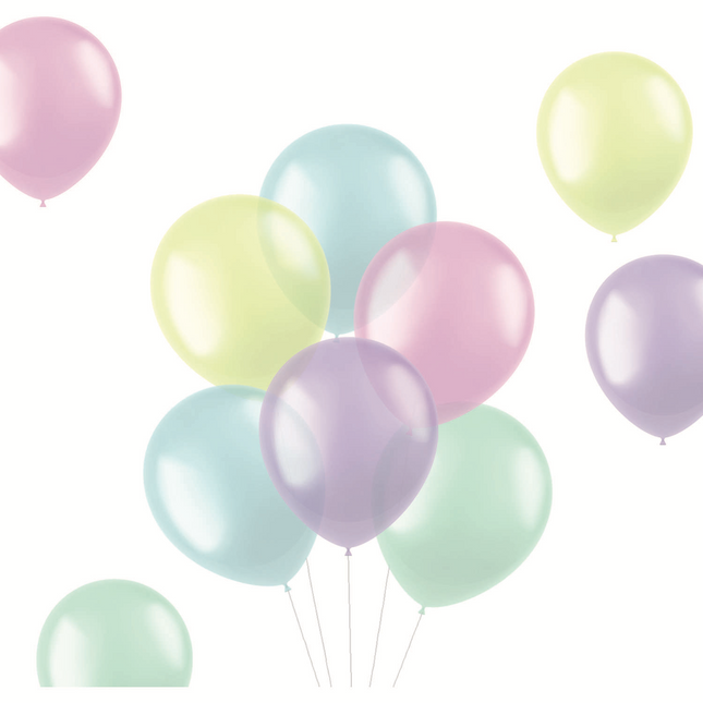 Ballons de couleur Translucide Pastel 33cm 10pcs