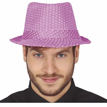 Chapeau rose pailleté