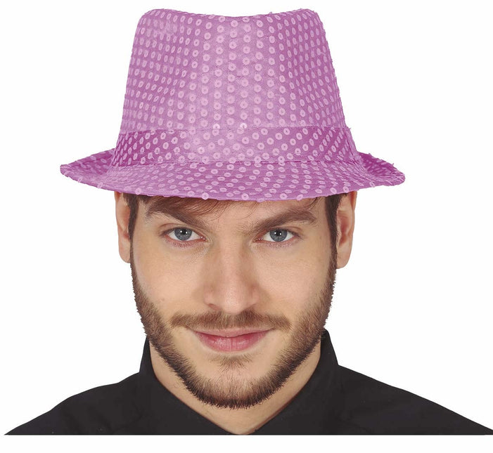 Chapeau rose pailleté