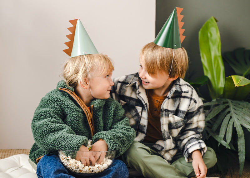 Chapeaux de fête pour dinosaures 6 pièces