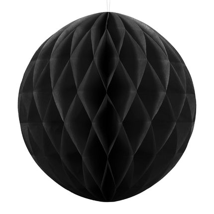 Boule en nid d'abeille noire 40cm