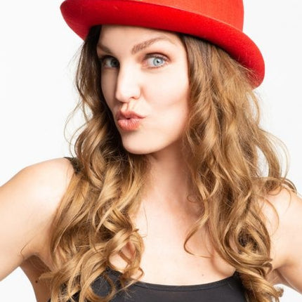 Chapeau melon Clown Rouge