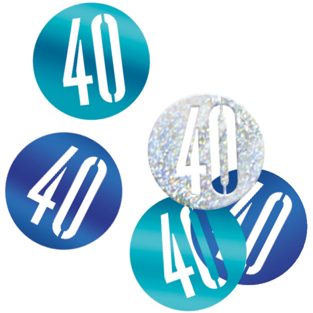 Confetti de table 40 ans bleu 14gr