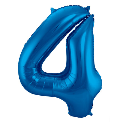 Ballon de baudruche Figure 4 Bleu Métallique XL 86cm Vide