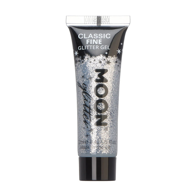 Moon Glitter Classic Fine Glitter Gel Silver 12ml