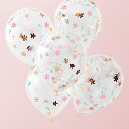 Ballons Confetti Fleurs 30cm 5pcs