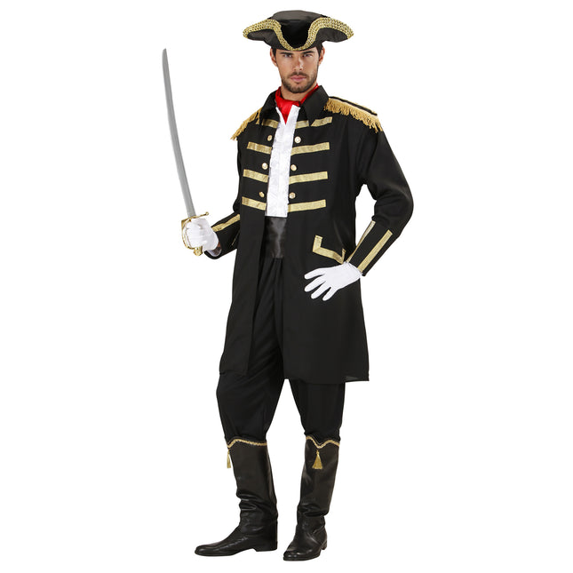 Costume de pirate homme noir 2 pièces