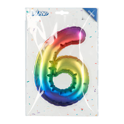 Rainbow 6 Year Stickers Foil Balloon 20cm