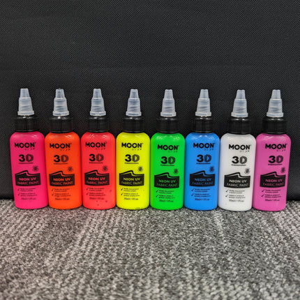 Moon Glow Neon UV Fabric Paint 30ml Intense Pink 30ml