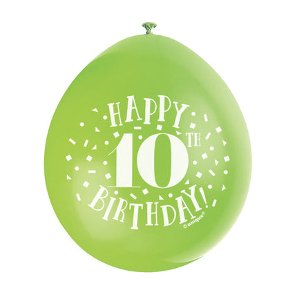 Ballons Happy Birthday 10 Years 28cm 10pcs