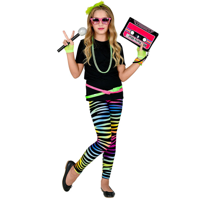 Neon 80S Legging Girl