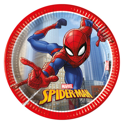 Assiettes Spiderman Rouge 20cm 8pcs