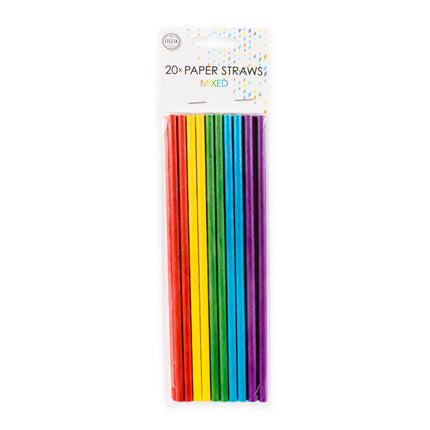 Pailles colorées en papier 20pcs