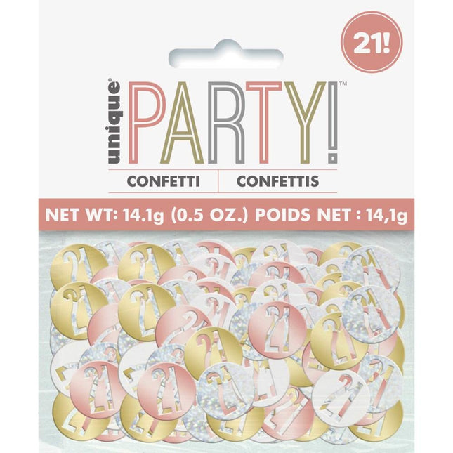 Confetti de table 21 Years Metallic 11cm 114gr