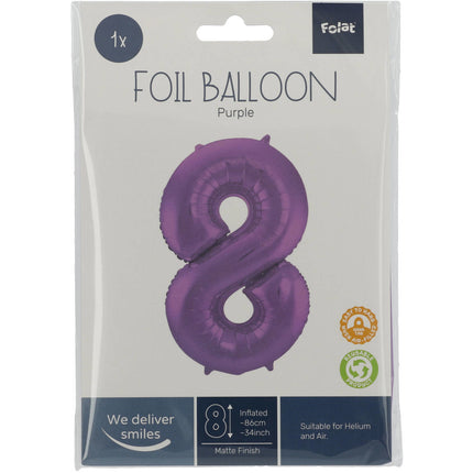 Ballon de baudruche Figure 8 Matt Purple XL 86cm vide