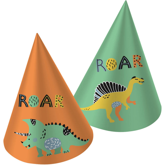 Chapeaux de fête Dino Roars 6pcs