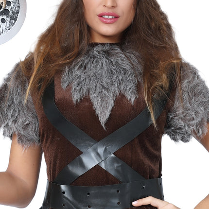 Costume de viking Marron Gris Dames