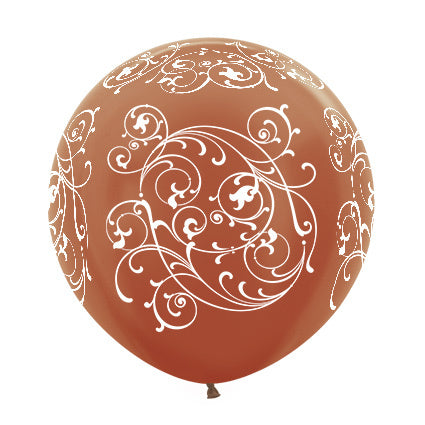 Ballons Filigree Metallic Copper 61cm 3pcs