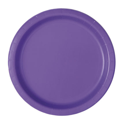 Assiettes violettes rondes néon 18cm 8pcs