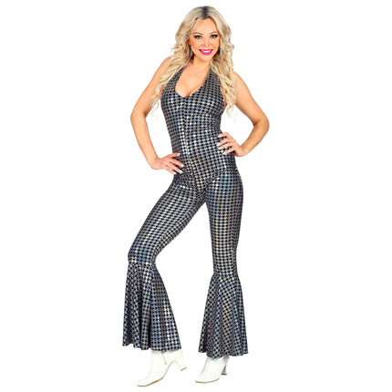 Combinaison Disco 70S Argent Dames