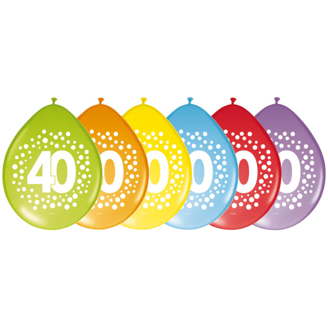 Ballons 40 Years Dots 30cm 8pcs