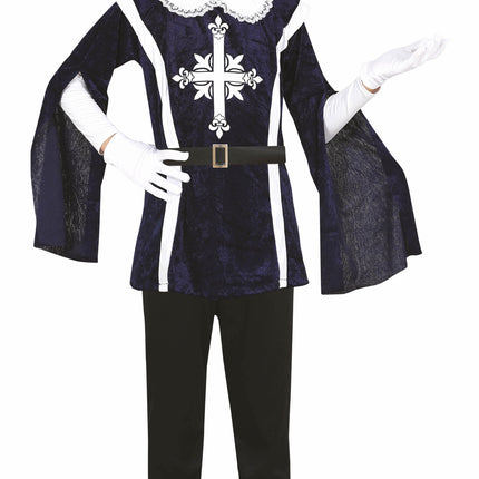 Costume de mousquetaire garçon bleu