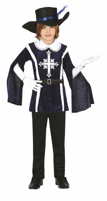 Costume de mousquetaire garçon bleu