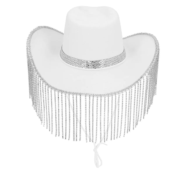 Chapeau de cowgirl blanc Showgirl