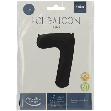 Ballon de baudruche Figure 7 Noir mat XL 86cm vide