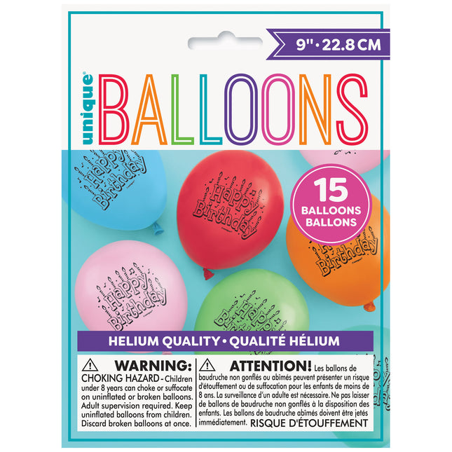 Bon anniversaire Ballons de baudruche bleu 23cm 15pcs