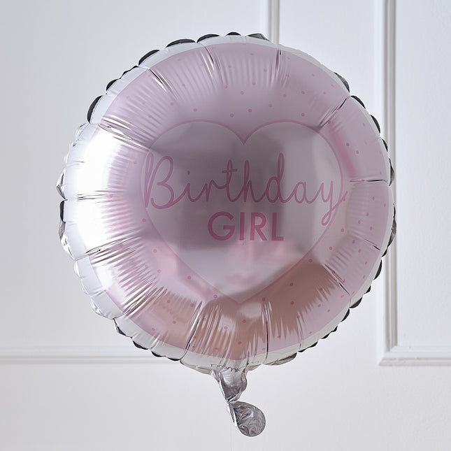 Ballon à l'hélium pour fille d'anniversaire, vide, 43 cm