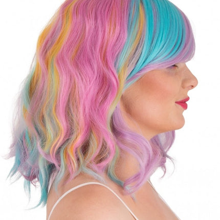 Perruque Alicia Half Long With Wave With Bangs Pastel Colours