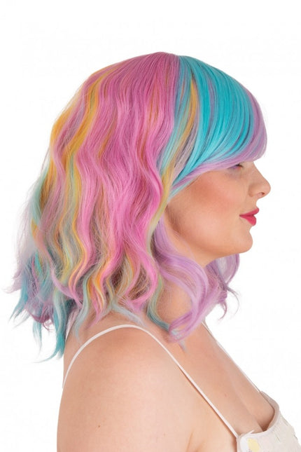 Perruque Alicia Half Long With Wave With Bangs Pastel Colours