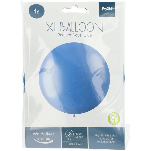 Ballon Bleu Métallique Bleu Royal 80cm