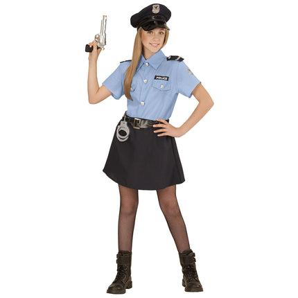 Costume de police fille 4 pièces