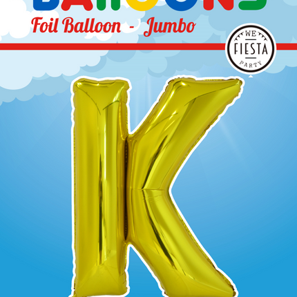 Ballon de baudruche Lettre K Or XL 102cm vide