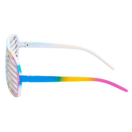 Lunettes arc-en-ciel rayées pailletées