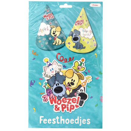 Woezel En Pip Party Hats 15.5cm 6pcs