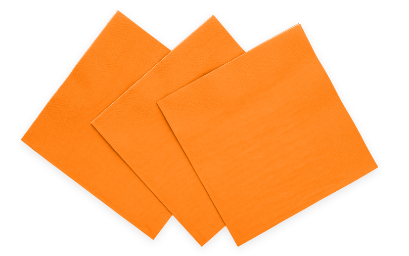 Serviettes de table orange 3 couches 33cm 20pcs