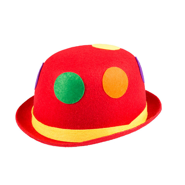 Chapeau à pois colorés rouge