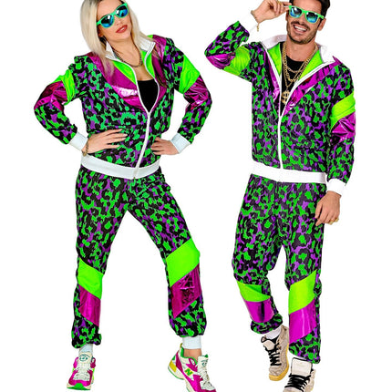 Tracksuit Neon 80S Faulty Neon Green Animal Print