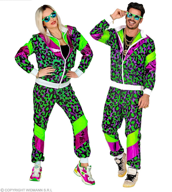 Tracksuit Neon 80S Faulty Neon Green Animal Print