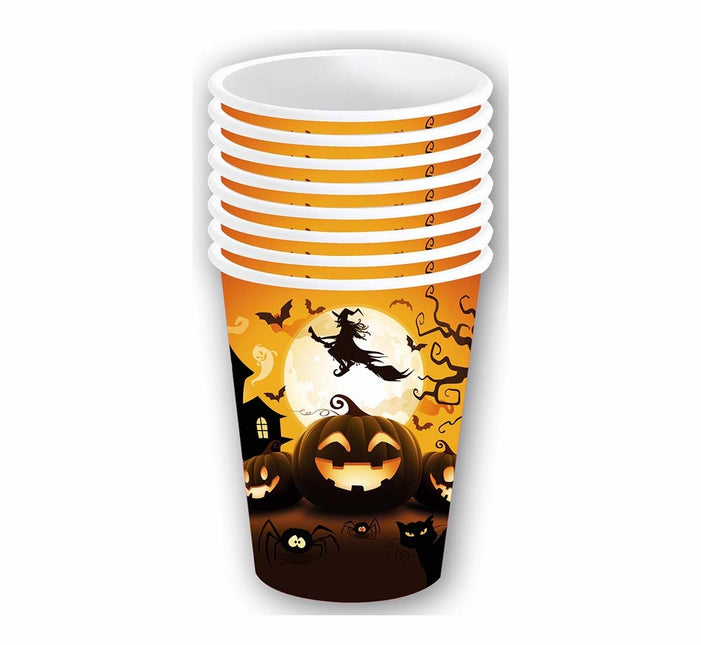 Tasses d'Halloween Citrouille 240ml 6pcs