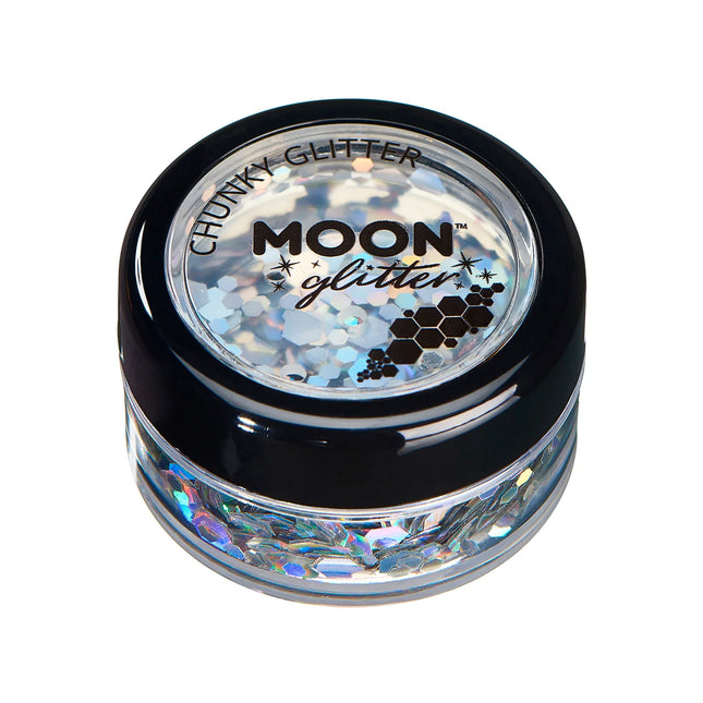 Moon Glitter Paillettes holographiques argentées 3g