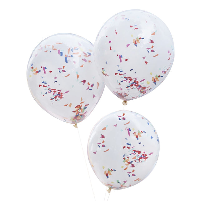 Ballons de baudruche colorés Confetti 45cm 3pcs