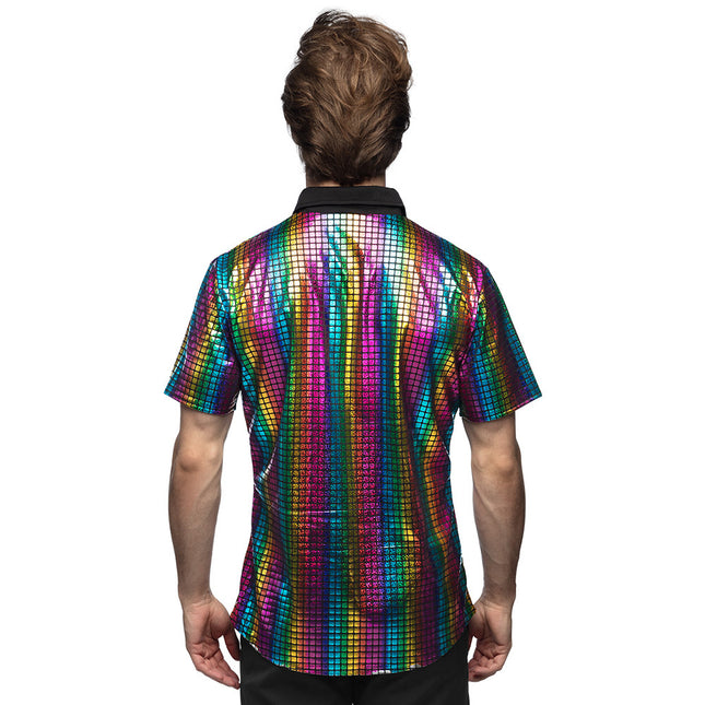 Chemise Disco Couleur Métallique