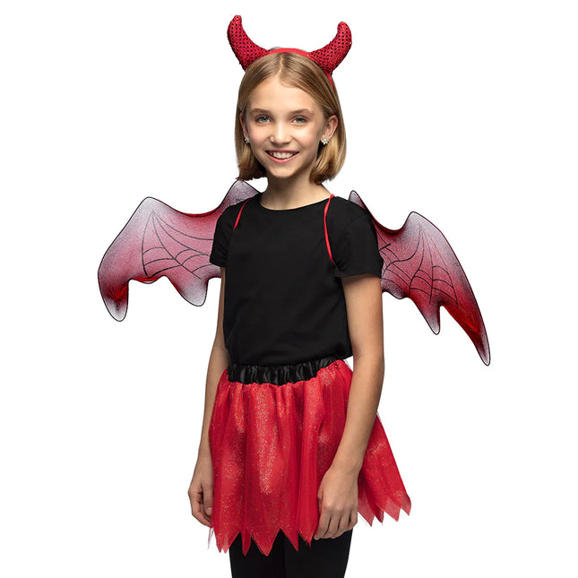 Ensemble d'accessoires d'Halloween Fille Diable 3 pièces