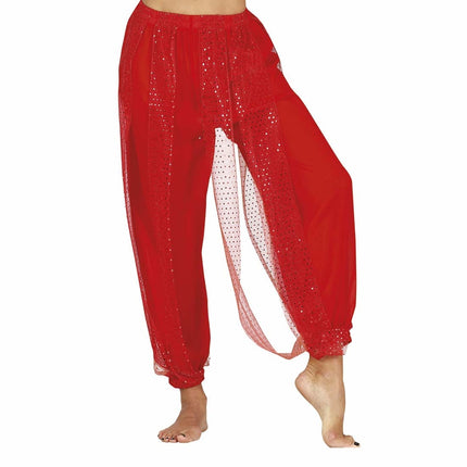 Pantalon de danseuse orientale Rouge Dames